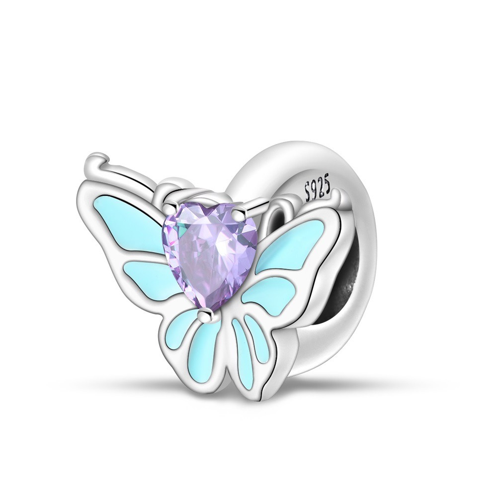 S925 Sterling Silver Beaded DIY Butterfly Bracelet Accessories