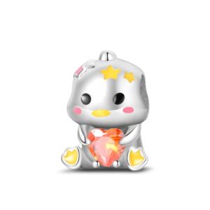 S925 Sterling Silver Beaded DIY Cartoon Bill Duck Bracelet Accessories