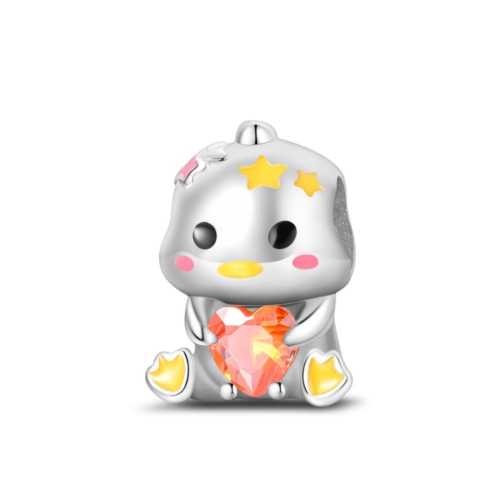 S925 Sterling Silver Beaded DIY Cartoon Bill Duck Bracelet Accessories