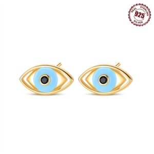 S925 Sterling Silver Devil's Eye Stud Earrings
