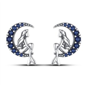 S925 sterling silver stud earrings mermaid earrings
