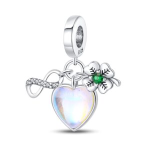 S925 sterling silver beaded DIY heart bracelet accessories