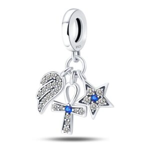 S925 Sterling Silver Beaded DIY Cross Bracelet Accessories