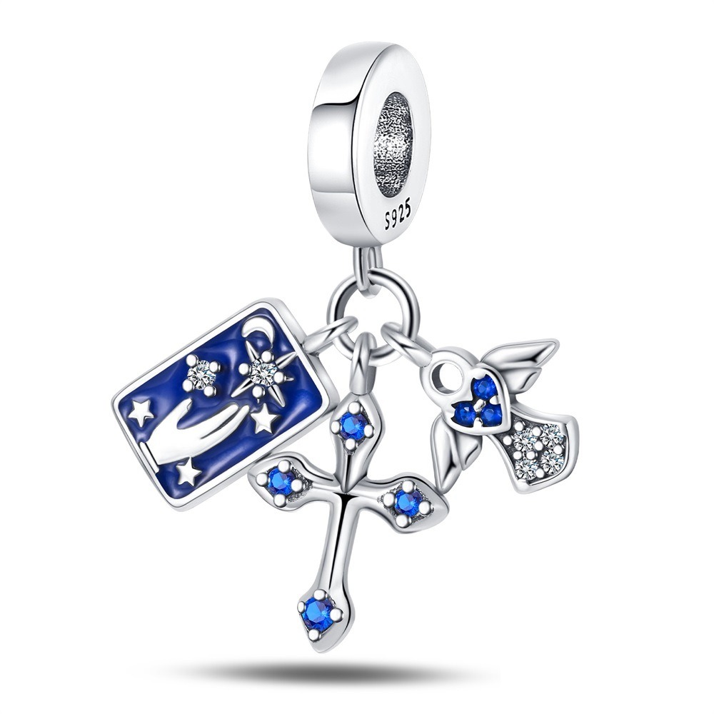 S925 Sterling Silver Beaded DIY Tarot Card Bracelet Accessories