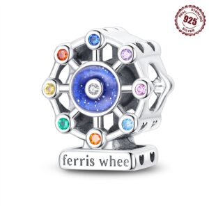 S925 Sterling Silver Beaded DIY Earth Ferris Wheel Bracelet Accessories