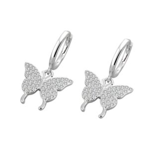 S925 sterling silver stud earrings butterfly earrings