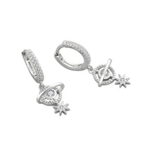 S925 sterling silver stud earrings galaxy earrings