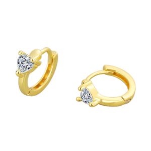 S925 sterling silver stud earrings heart-shaped earrings