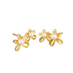 S925 sterling silver stud earrings with irregular florets