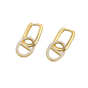 S925 sterling silver stud earrings with pig nose sailor rings