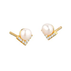 S925 sterling silver stud earrings and pearl hoops