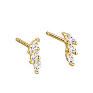 S925 sterling silver stud earrings with marquise zircon earrings