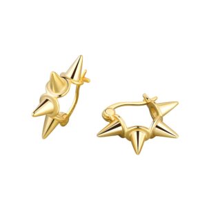S925 sterling silver stud earrings geometric rivet earrings