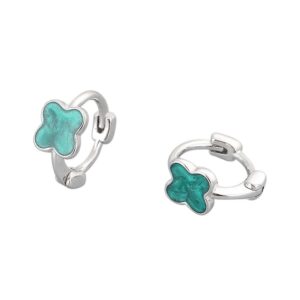 S925 sterling silver stud earrings dripping oil four-leaf clover earrings