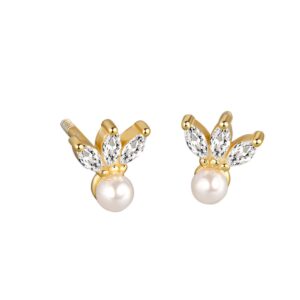 S925 sterling silver stud earrings marquise rabbit earrings