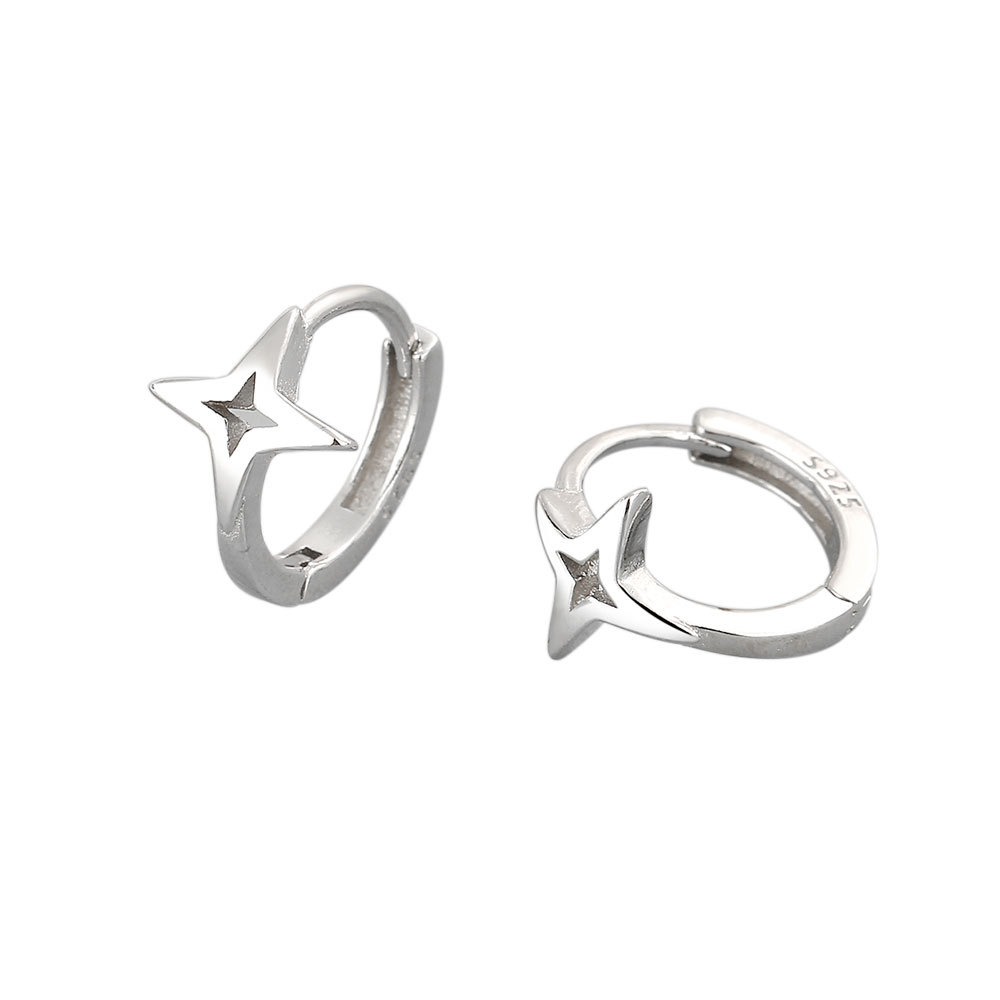 S925 sterling silver stud earrings star bare body circle earrings