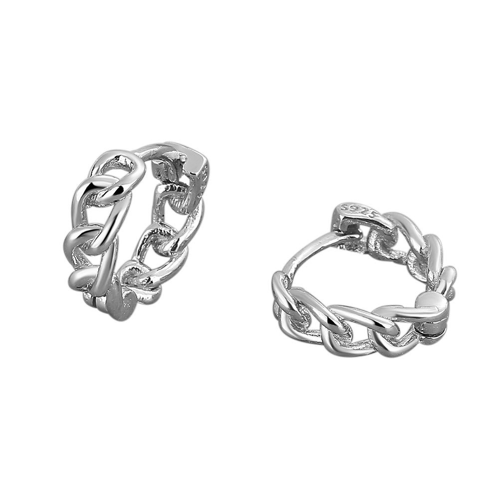 S925 sterling silver stud earrings twist circle earrings