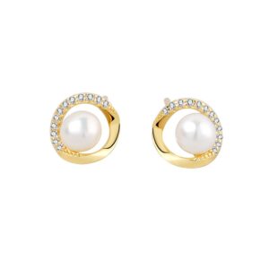 S925 sterling silver stud earrings and pearl earrings