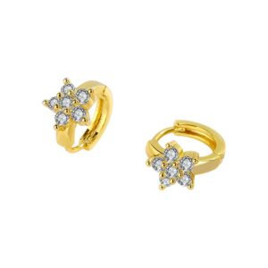 S925 sterling silver stud earrings five-pointed star flower earrings
