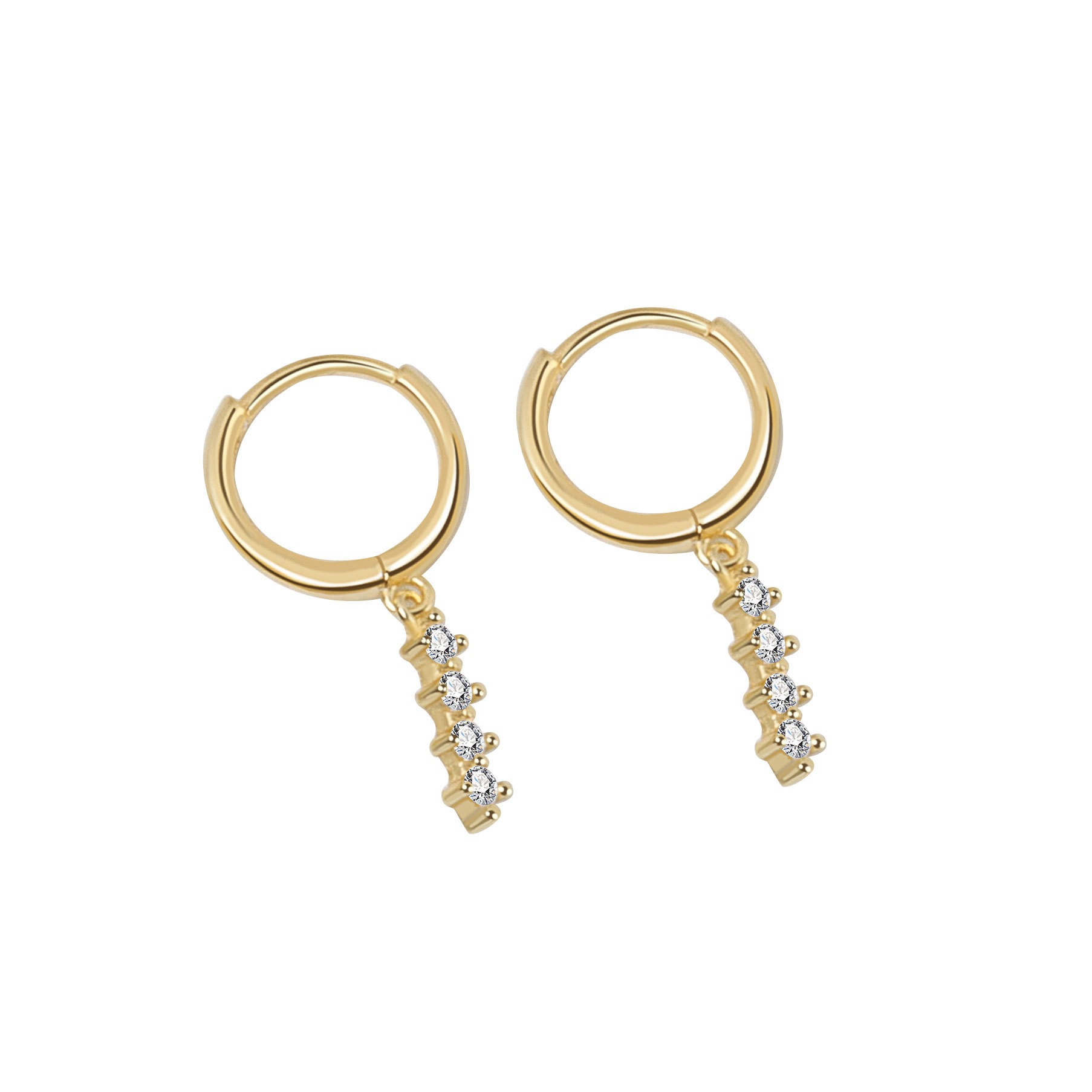 S925 sterling silver stud earrings round - Image 3