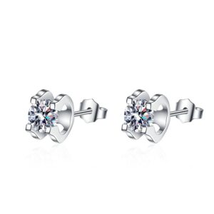 S925 sterling silver stud earrings GRA moissanite earrings