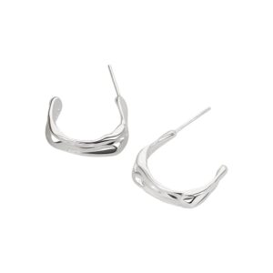 S925 sterling silver stud earrings C-shaped irregular earrings