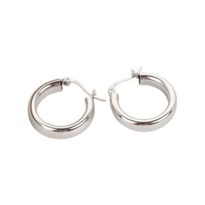 S925 sterling silver stud earrings glossy hoop earrings