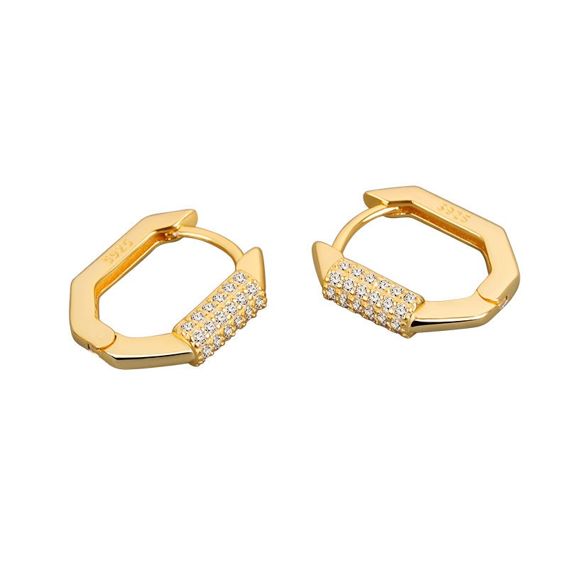 S925 sterling silver stud earrings U-shaped earrings