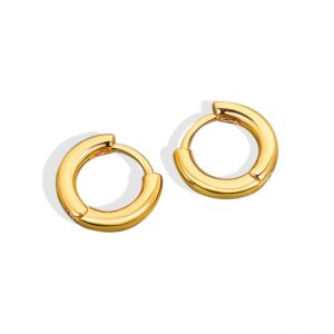 S925 sterling silver stud earrings glossy round earrings