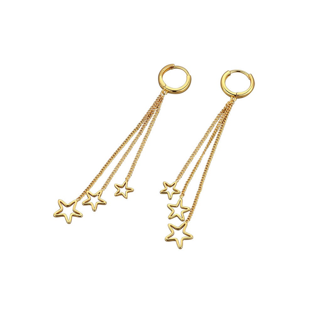 S925 sterling silver stud earrings with tassel cut-out star earrings