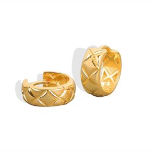 S925 sterling silver stud earrings glossy prismatic pattern earrings