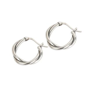 S925 sterling silver stud earrings braided twist buckle earrings