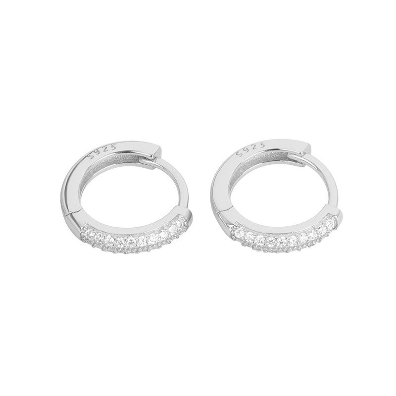 S925 sterling silver stud earrings round earrings