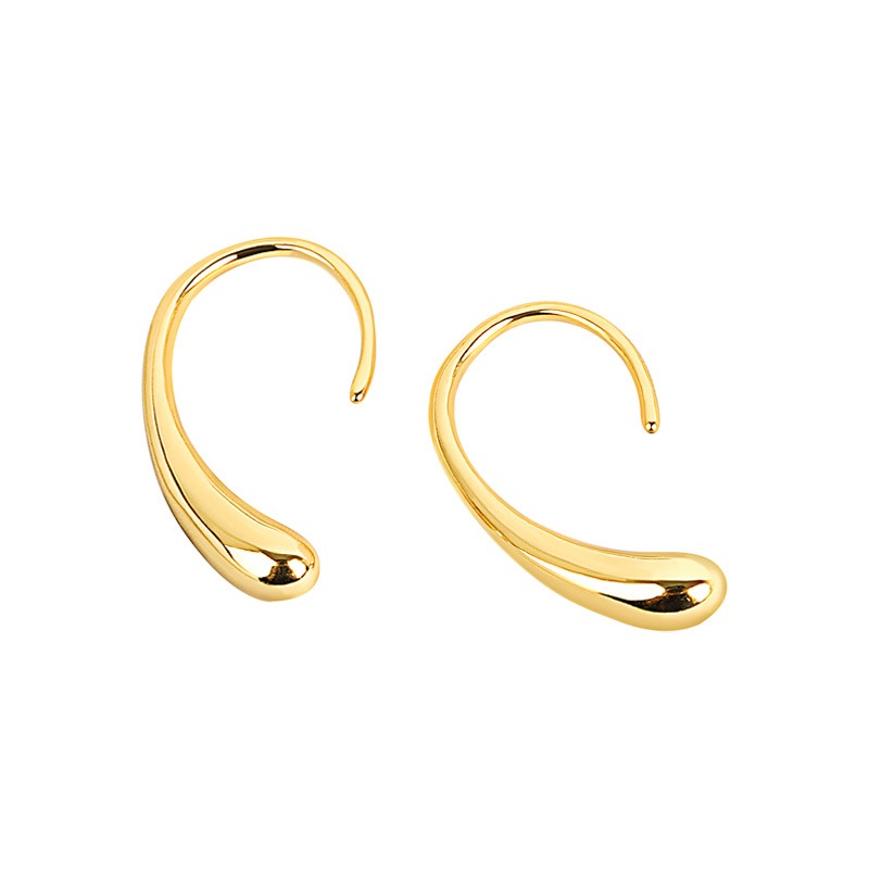 S925 sterling silver stud earrings with pear-shaped buckles