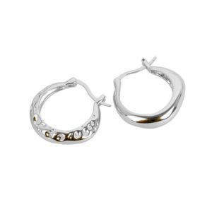 S925 sterling silver stud earrings hammer texture earrings