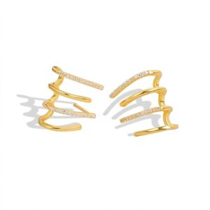 S925 sterling silver stud earrings with curved earrings