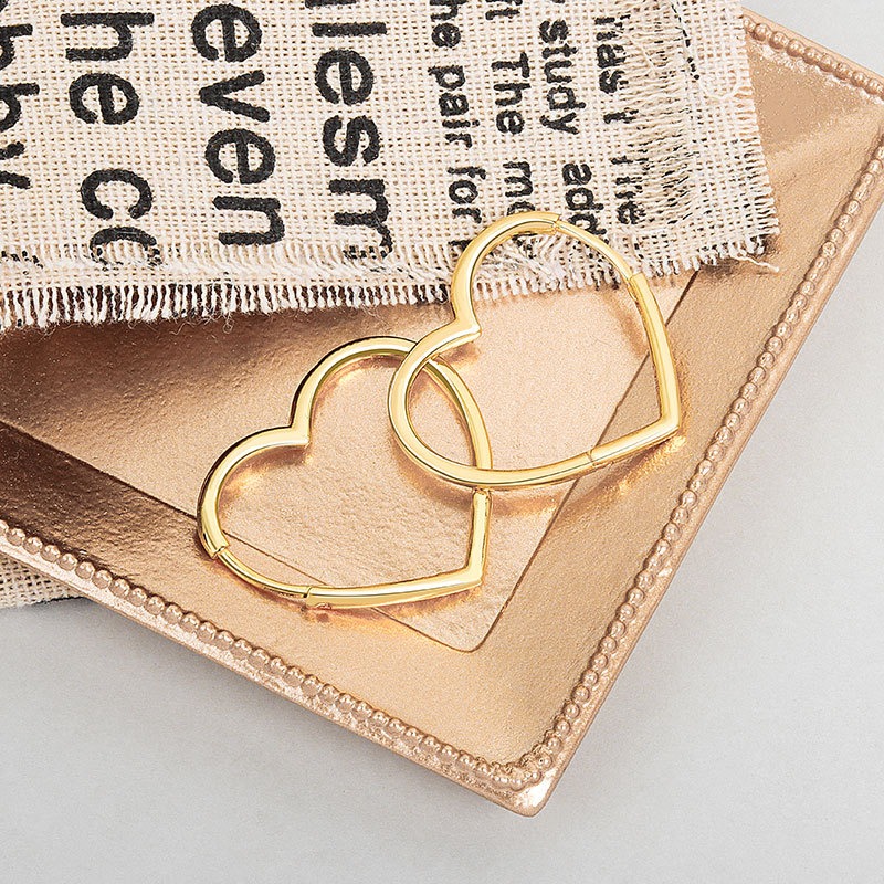 S925 sterling silver stud earrings heart-shaped earrings - Image 2