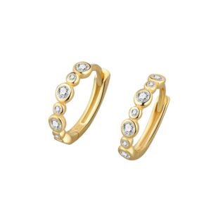 S925 sterling silver stud earrings zirconia hoop earrings
