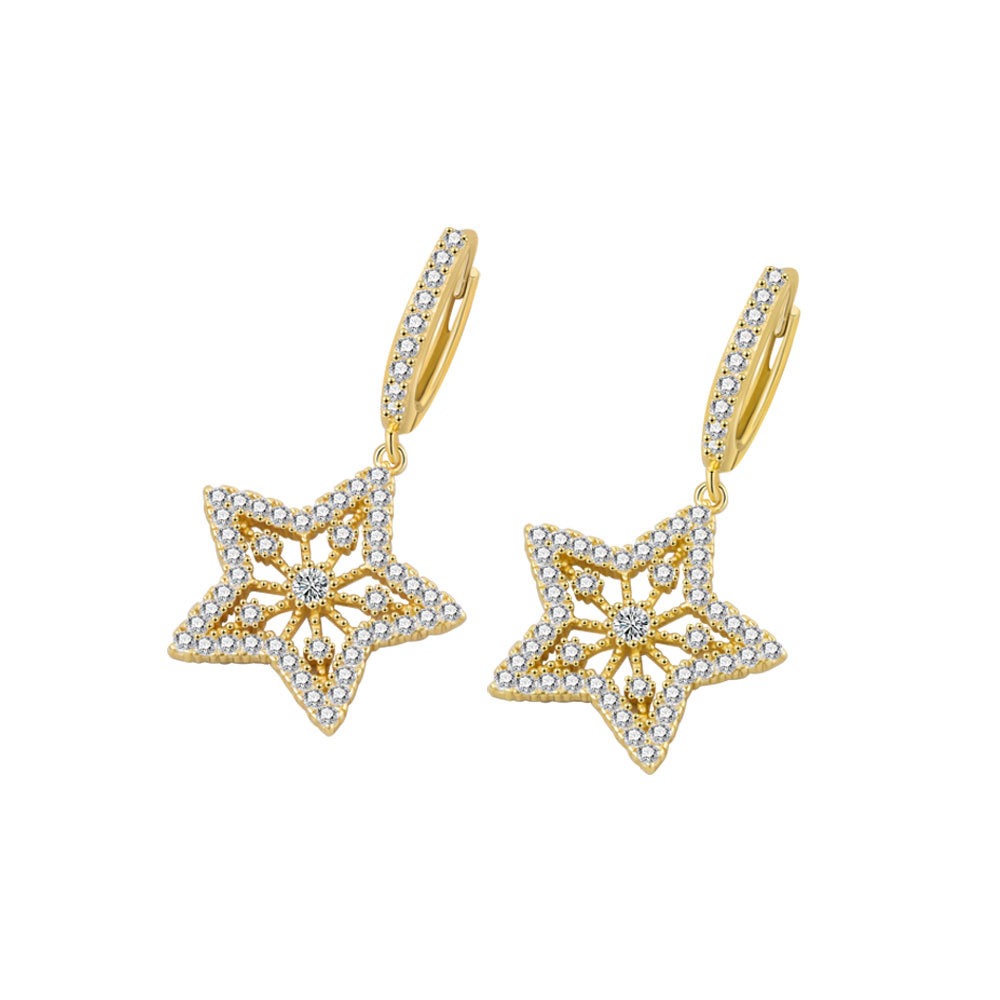 S925 sterling silver stud earrings star earrings