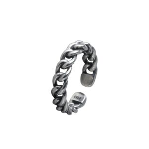 S925 sterling silver ring opening adjustable chain women's ring