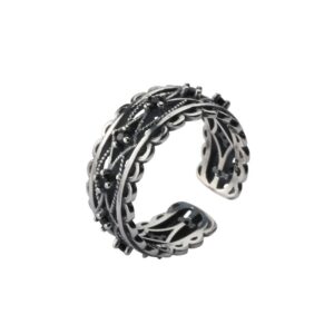 S925 sterling silver ring opening adjustable women's ring