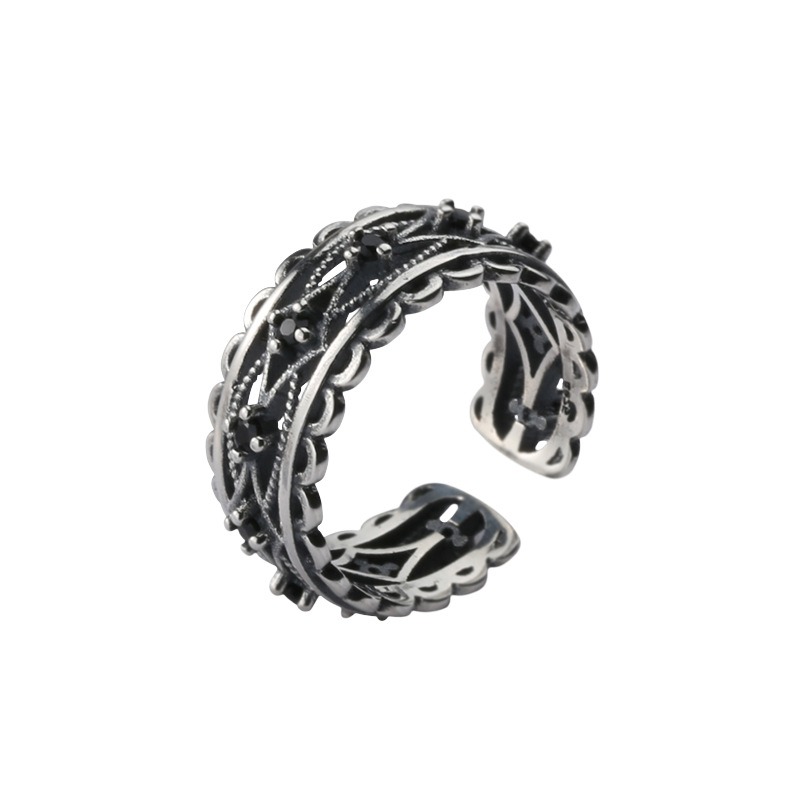 S925 sterling silver ring opening adjustable women's ring