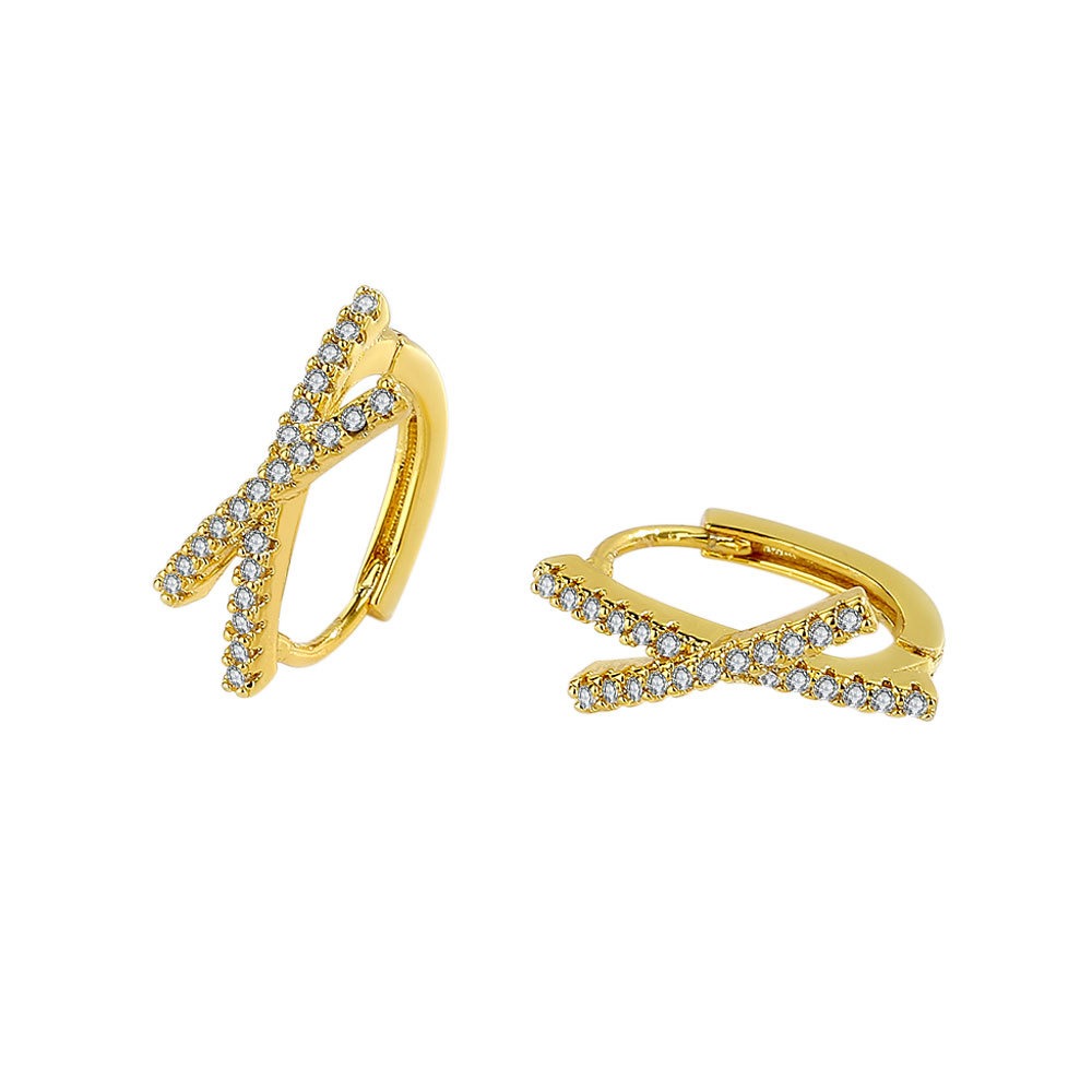 S925 sterling silver stud earrings crossover earrings