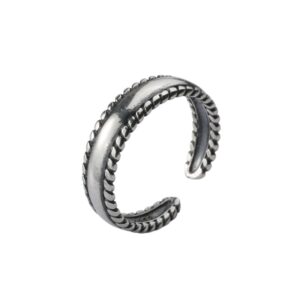 S925 sterling silver ring opening adjustable twist ring for women
