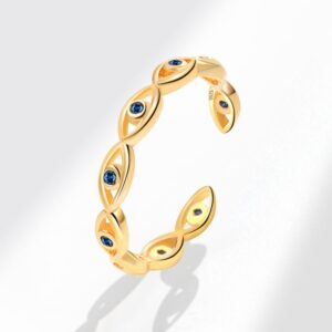 S925 Sterling Silver Ring Opening Adjustable Devil's Eye Ring Ring for Women