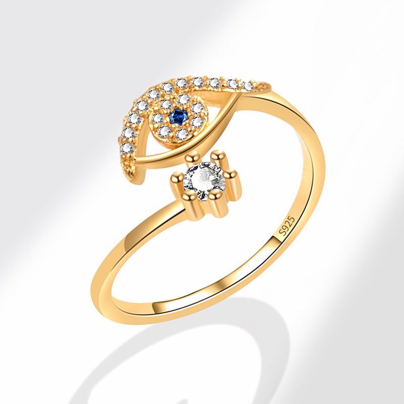 S925 Sterling Silver Ring Opening Adjustable Devil's Eye Ring Ring for Women - Image 2
