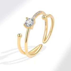 S925 sterling silver ring opening adjustable women's ring