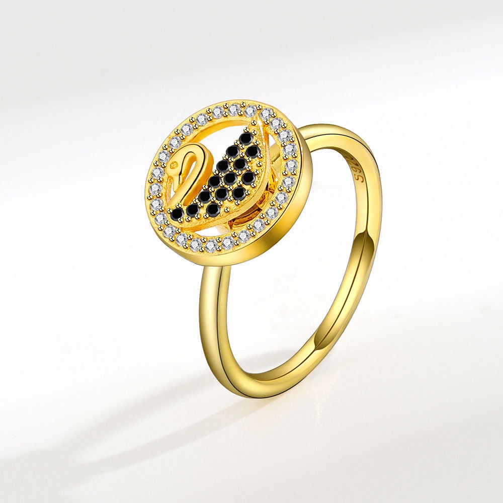 S925 sterling silver ring opening adjustable rotating women's ring - Image 2