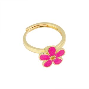 S925 Sterling Silver Ring Opening Adjustable Rotating Oil Drip Flower Ring for Women