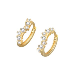 S925 sterling silver stud earrings with geometric wavy earrings